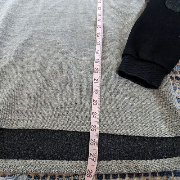 Grey Black Sweatshirt Waffle Elbow Pads 6 Long Sleeve Casual Fall Winter Comfy - Picture 3 of 7